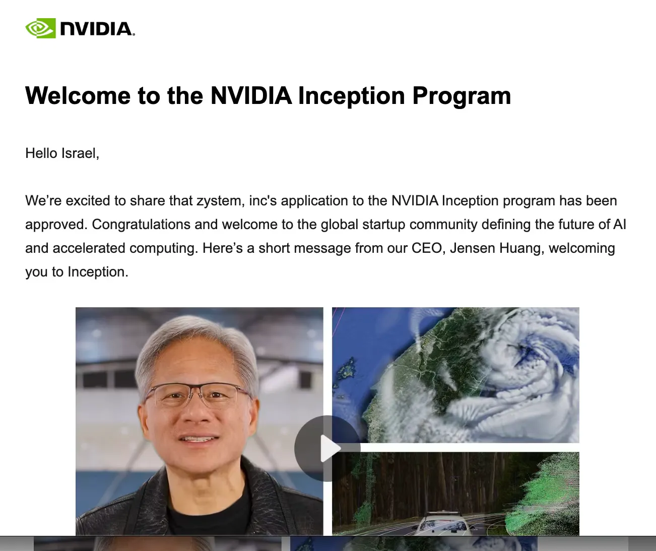 welcome email